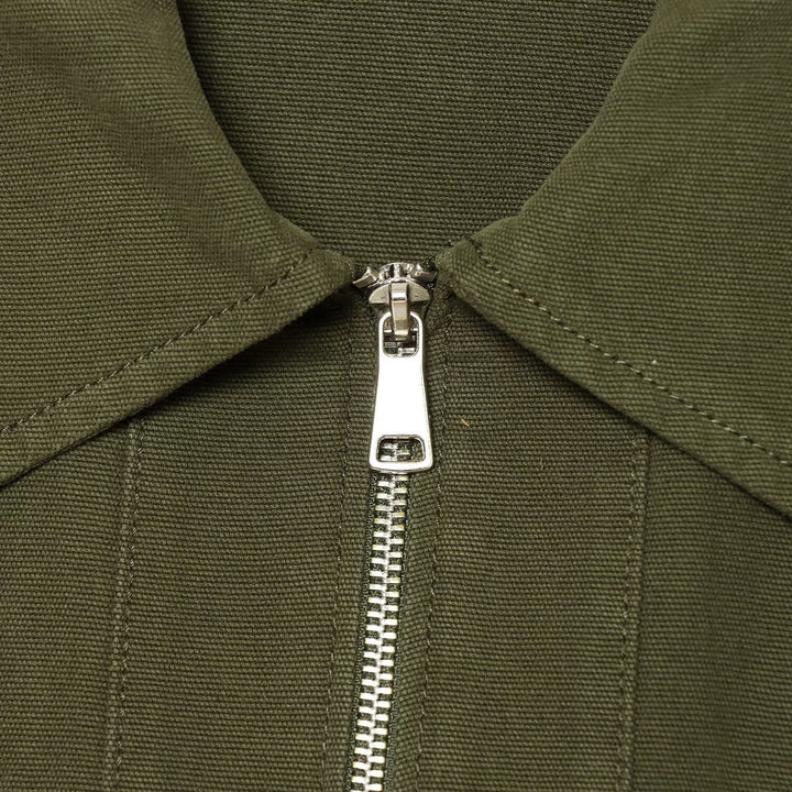 Dam Kort Utility Blouson med Front Dragkedja, Lock Fickor och Waist Gathered