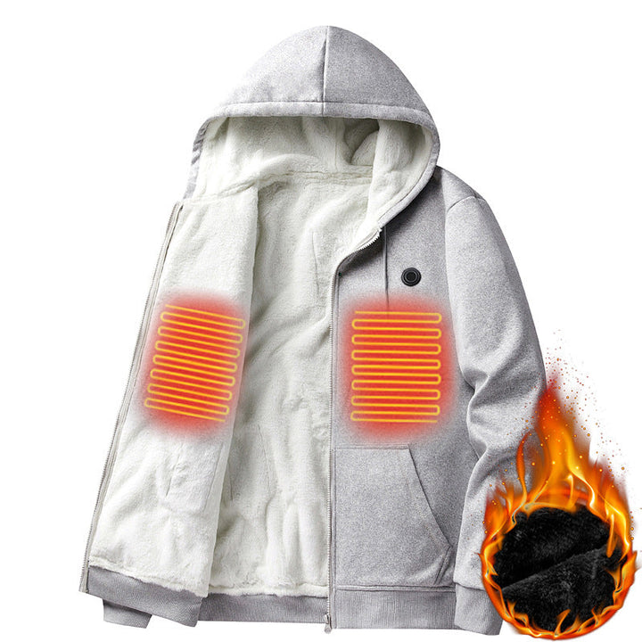 Herr Heated Fleece Luvtröja