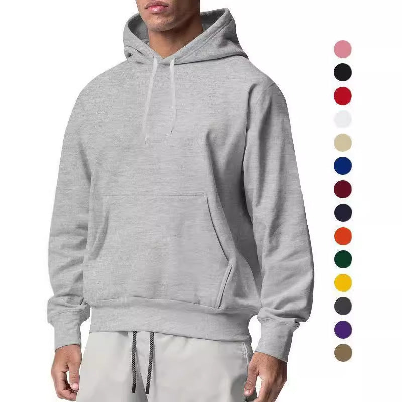 Herr Nan Premium Luvtröja med Känguruficka, Brushed Fleece Interior, Reinforced Neck Seam, och Ribbad Fåll