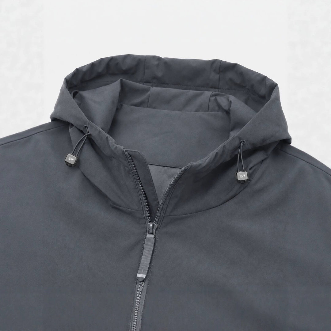 Dam lätt med huva Windbreaker med vattenavvisande Coating, dragkedja och Elastic fåll
