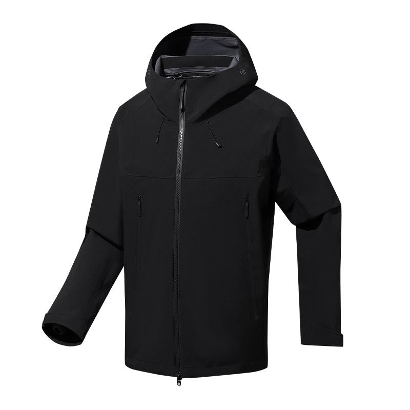 Herr vatten- och vindtät softshell utomhusjacka med justerbar huva