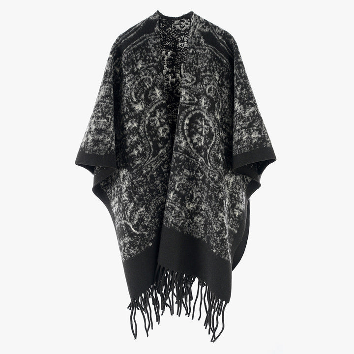 Dam Fringe Cape i mysig ullblandning med Structured Vintage look