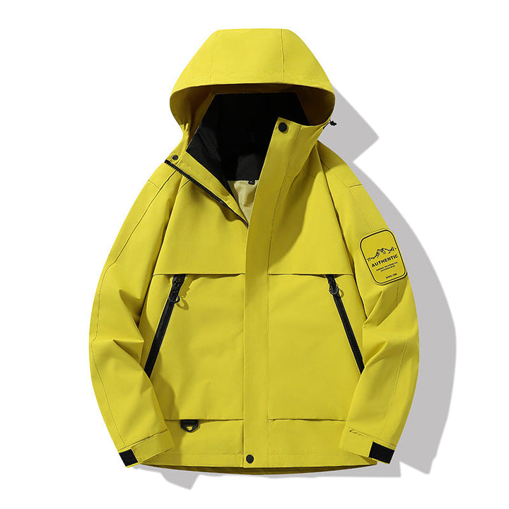 Herr Multifunctional Vattentät Softshell Regnjacka med Uttagbar Fleece Inre Jacka