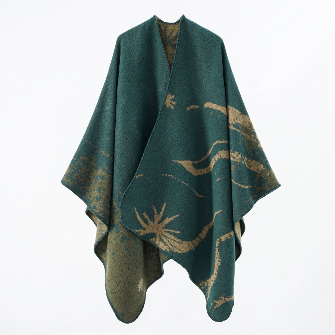 Dam Reversible Jacquard Wrap poncho i oversized Cape