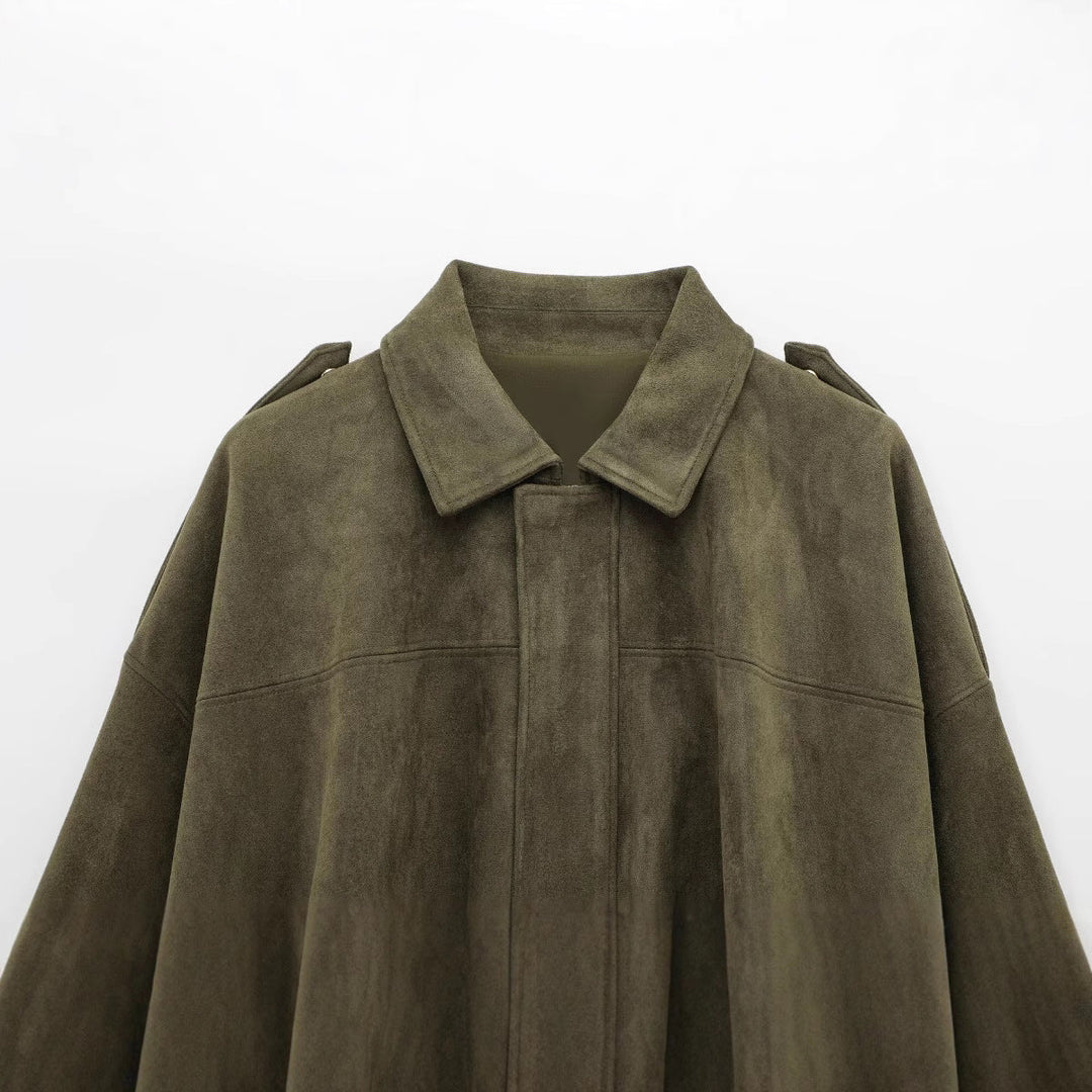 Dam Kort Oversize Jacka i Cape Look med Balloon-Shaped Nederkant