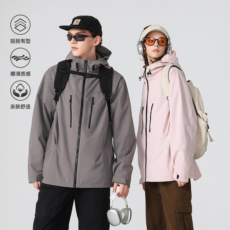 Dam Technische Wasserfeste Softshell‑regenjacke med huva, Versiegelten Nähten och Vertikalen Reißverschlusstaschen