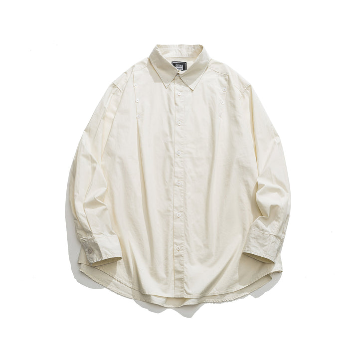 Unisex Oversized Skjorta Jacka med Side Decorative Knapp Rows och Rounded Fåll