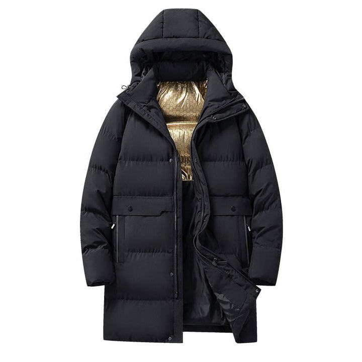 Herr Longer Quiltad Vinter Parkas med Huva, Vattenavvisande Ytter Skal &amp; Heat-Reflective Innerfoder