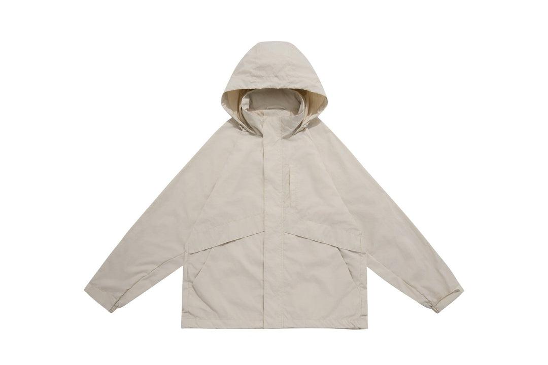 Unisex Bred Water-Repellent med Huva Parka med Concealed Dragkedja Lock och Lockfickor