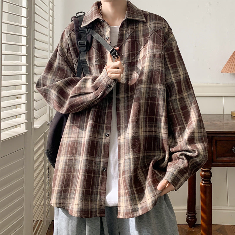Dam avslappnad rutig mönster Overshirt