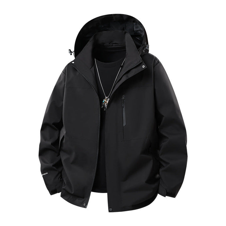 Herr Technical Softshell Regnjacka med Taped Sömmar, Justerbar Huva och Vattenavvisande Dragkedjor