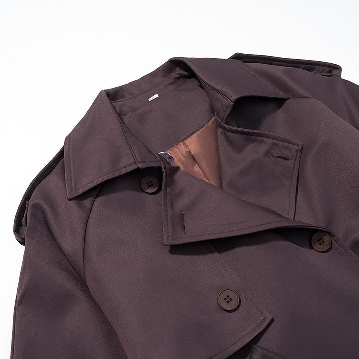 Dam längre skräddad trenchcoat med knytband och double-breasted knappslå