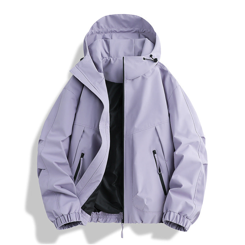 Herr Vattentät med Huva Utility Parka med Welded Sömmar, Adjustable Huva, och Concealed Dragkedja Fickor