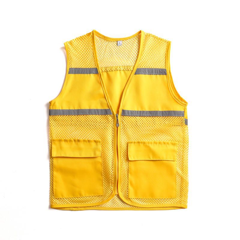 Unisex Visible Utility väst med andningsbar Mesh, Reflective Straps och Generous framfickor