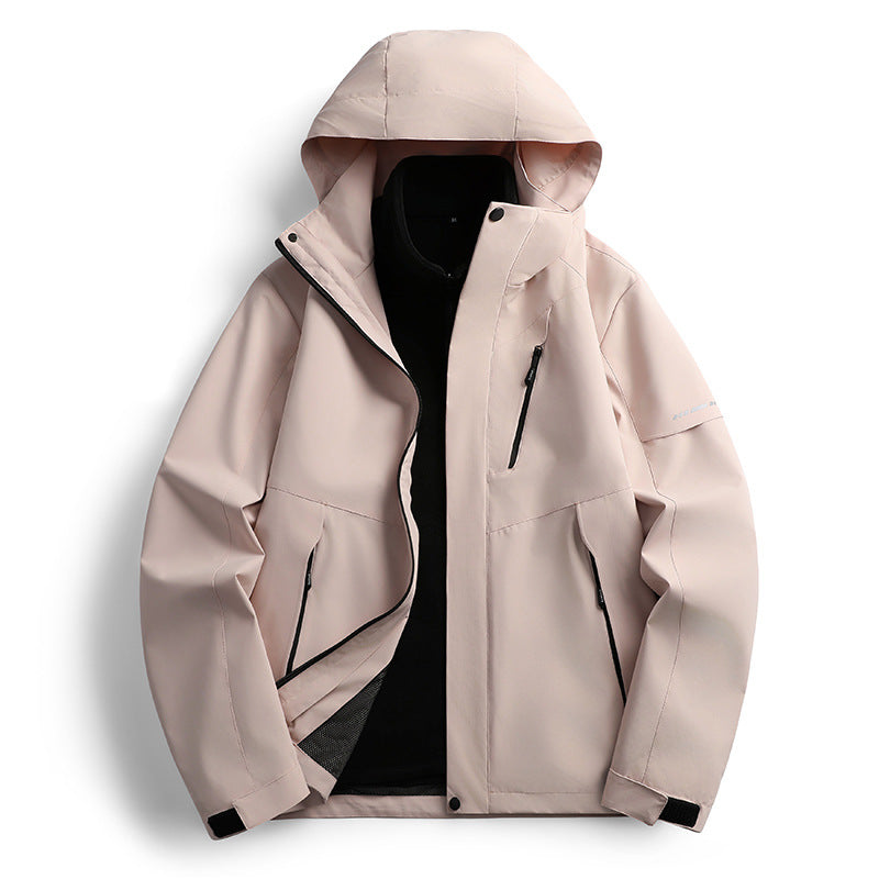 Dam non-vattentät Softshell outdoorjacka med huva andningsbar membrane