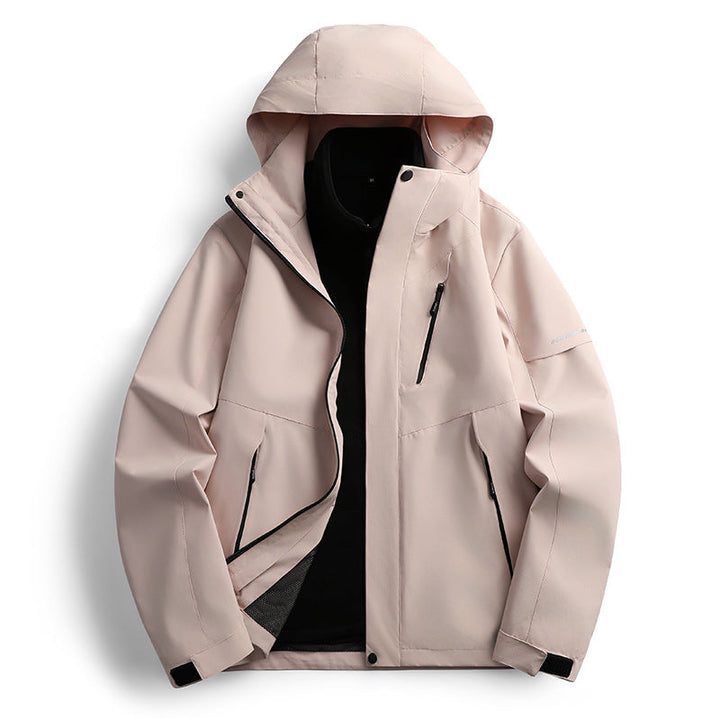 Dam non-vattentät Softshell outdoorjacka med huva andningsbar membrane