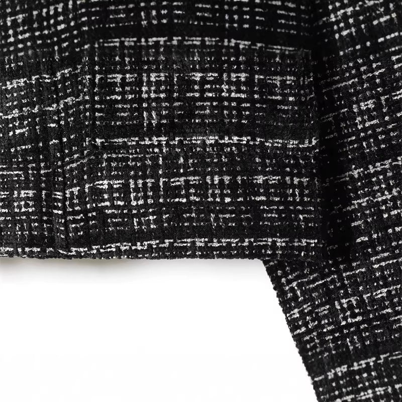 Dam Boxy tweed jacka in Boucle look med dold knappslå och Boxy silhuett
