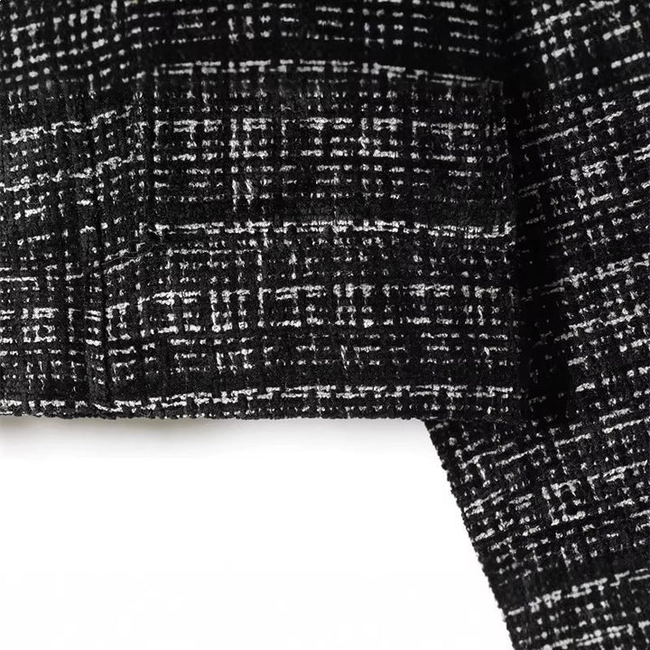 Dam Boxy tweed jacka in Boucle look med dold knappslå och Boxy silhuett