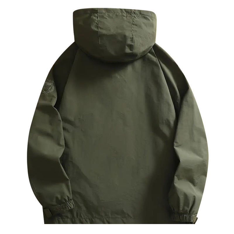Herr Nano Lätt Wind och Water-Repellent Jacka med Huva med Concealed Bröst Dragkedja Ficka