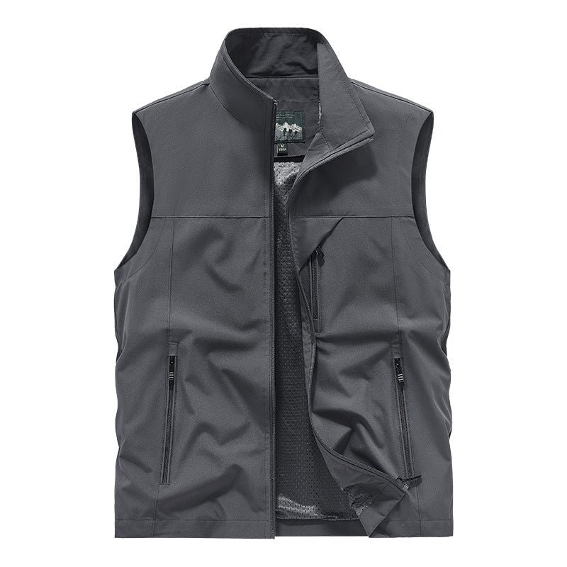 Herr ventilerande softshell Utomhus väst med Mesh innerfoder och fickor med dragkedja
