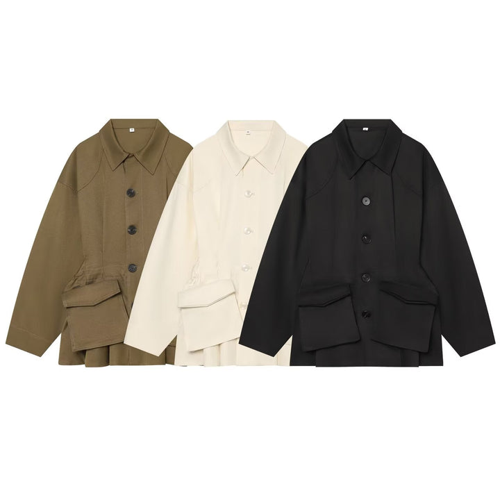 Dam Oversize Utilityjacka med Stora Lock Fickor och Drawstring