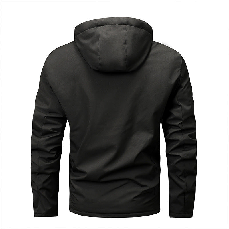 Herr Nano Water-Repellent Vadderad Thermo Luvtröja Jacka med Fleece Foder och Concealed Fickor med Dragkedja