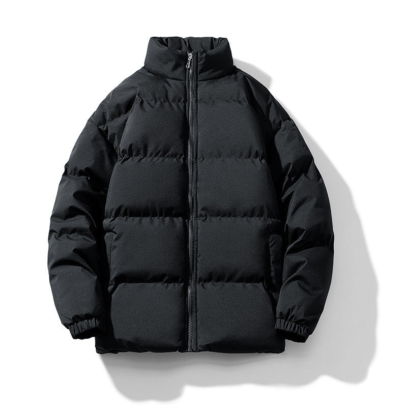 Unisex lätt vadderad Down look pufferjacka med Stand krage och två-Way dragkedja
