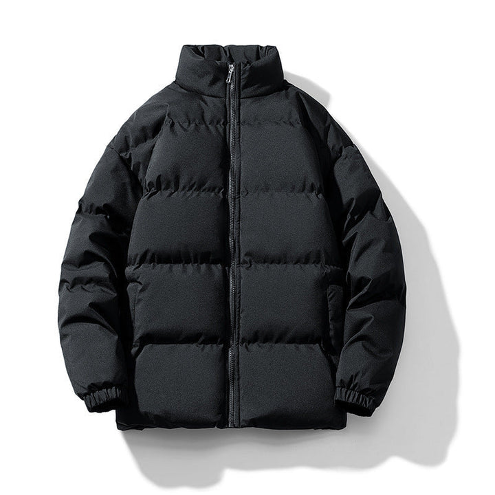 Unisex lätt vadderad Down look pufferjacka med Stand krage och två-Way dragkedja