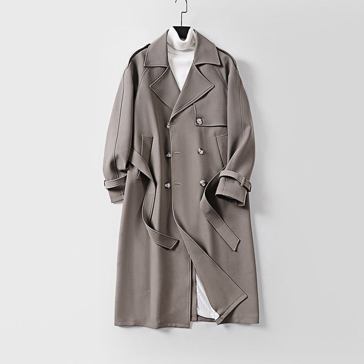 Dam Double-Breasted oversize trenchcoat med vid Shawl krage och bälte