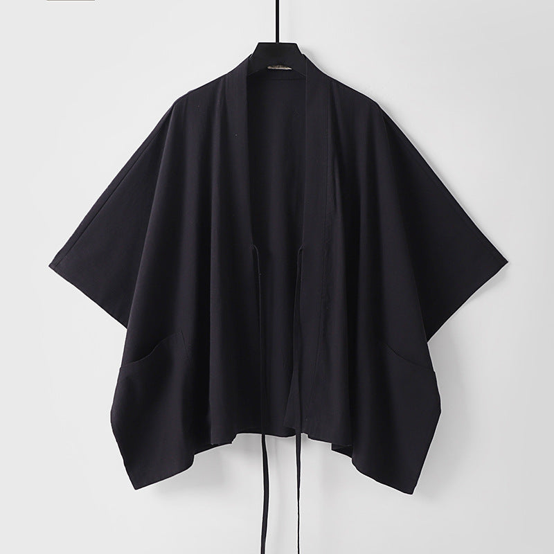 Dam oversize Kimono kofta med Tie och utanpåfickor