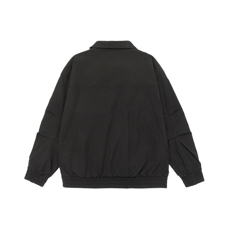 Unisex Oversized Blouson Jacka med Skjortkrage och Elastic Waistband