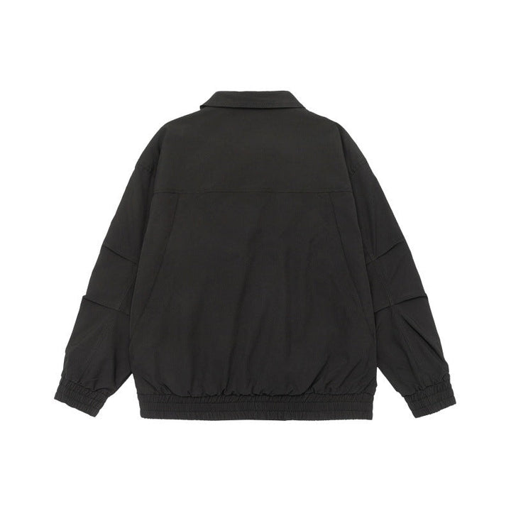 Unisex Oversized Blouson Jacka med Skjortkrage och Elastic Waistband