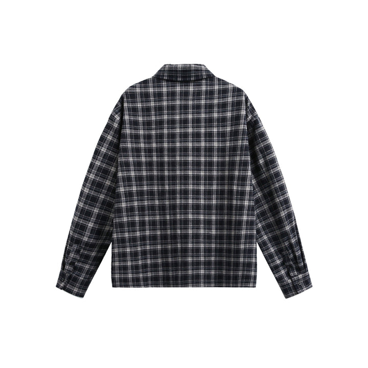 Herr Rutig Flanell overshirt Jacka med Sewn-On bröstfickor