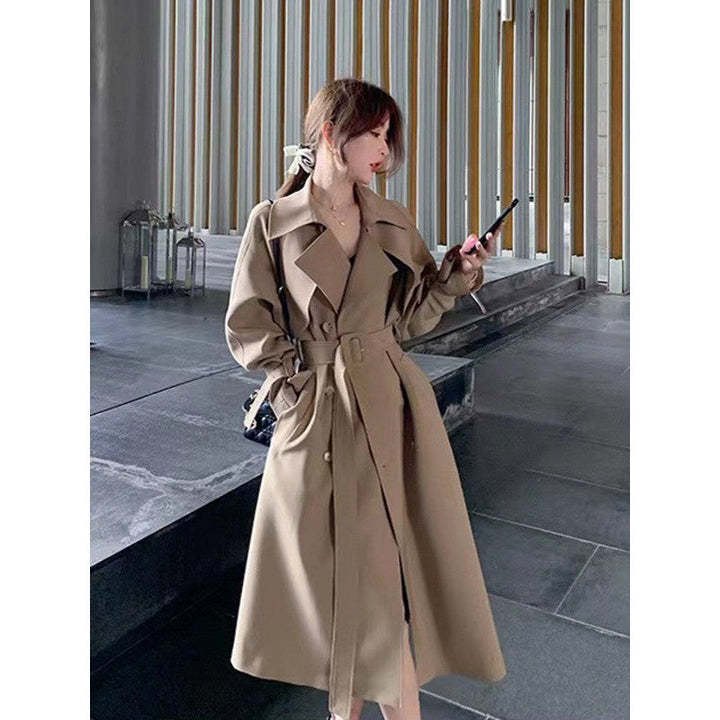 Dam skräddad A-Line trenchcoat med vid knytband