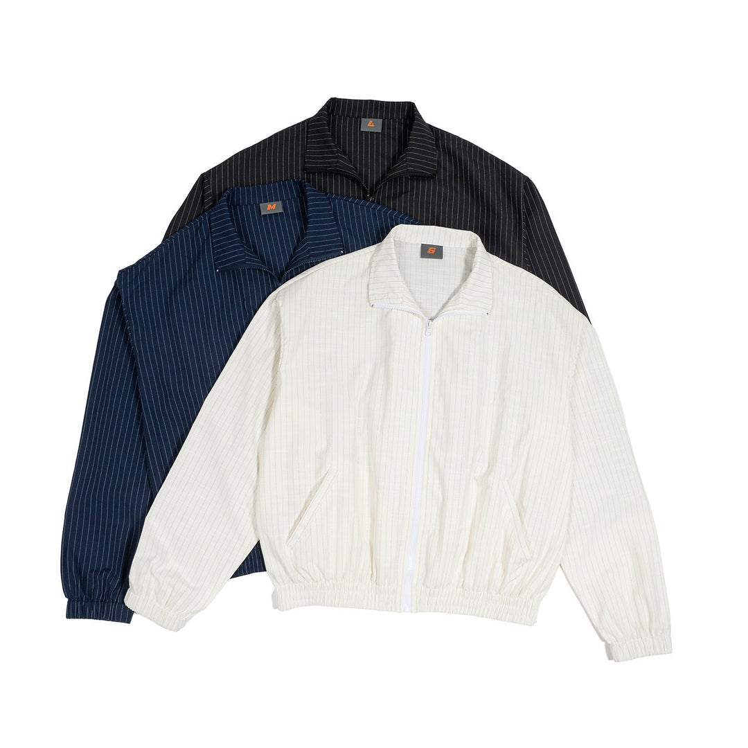 Unisex oversize Zip jacka gjord ribbed bomull blend med ståkrage och elastic fåll