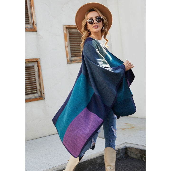 Dam Jacquard poncho med Paisley mönster