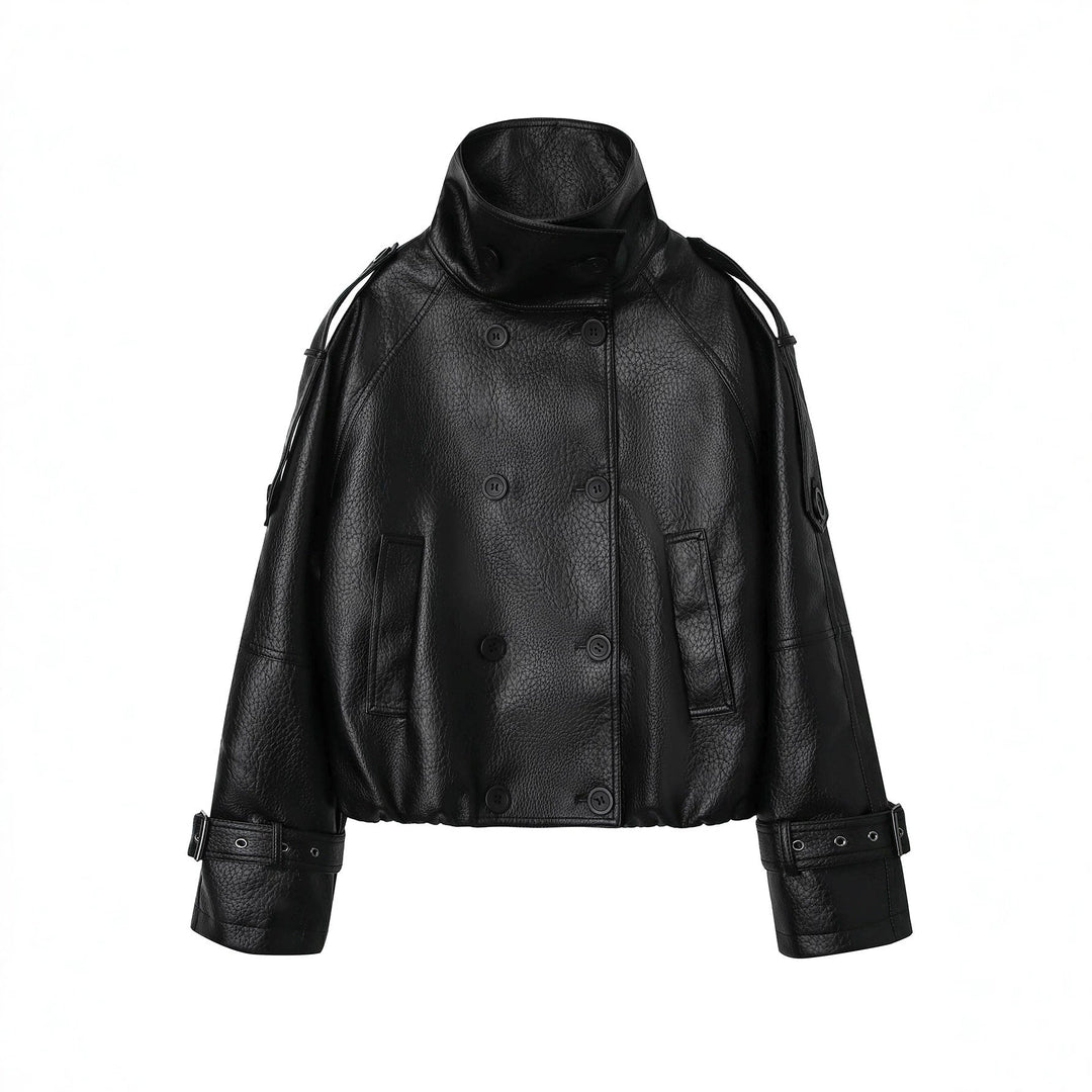 Dam Modern Oversize Läder Jacka