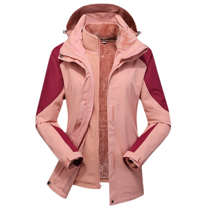 Dam double-layer utomhusjacka med removable fleece inner jacka och vindtät membrane