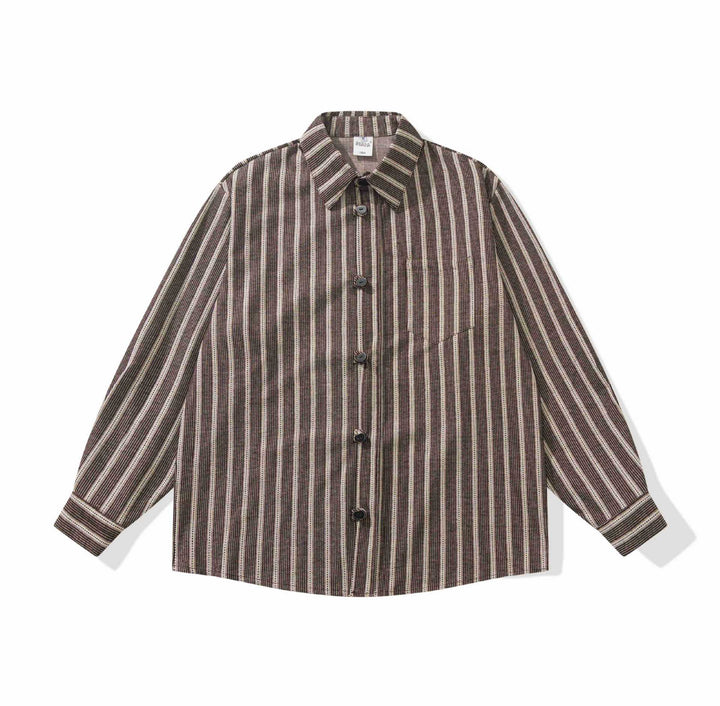 Dam Randig Overshirt Jacka med Bröstficka