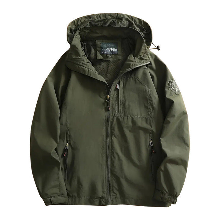 Herr lätt utomhusjacka windbreaker med vattenavvisande kappaing och ventilerande meshfoder