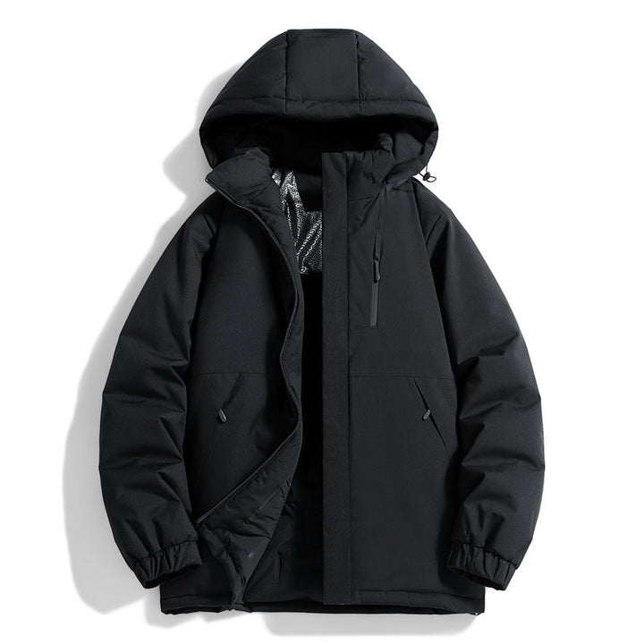Herr teknisk quiltad parka med huva, Termo Isolering och Bröst Dragkedja Ficka