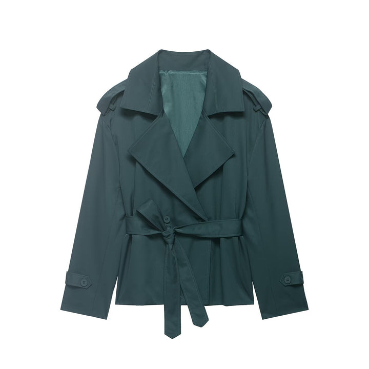 Dam Lightly Tailored Trenchcoat med Belt, Epaulettes och Satin Foder