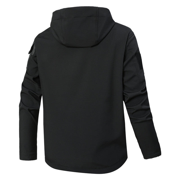 Herr softshell taktisk Jacka med fleecefoder, Huva och flerafunktionell Fickor