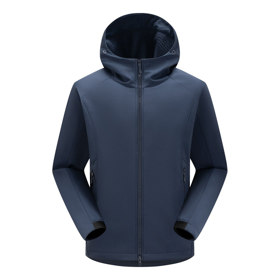 Herr Softshell Frilufts Jacka med Huva, Vindtät Membran och Ergonomisk Skärning