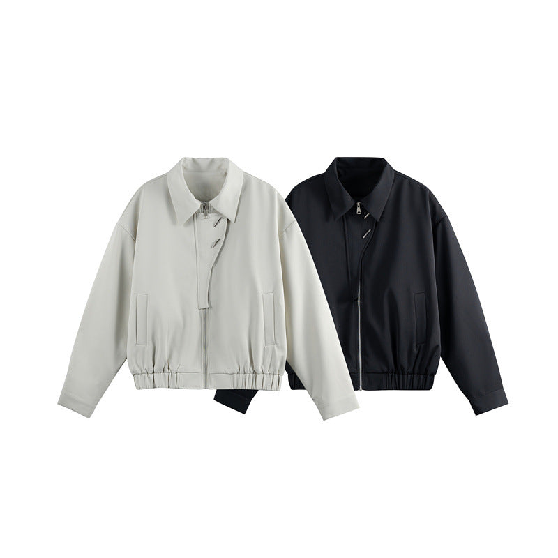 Unisex Lätt Blouson med Slagkrage, Hidden Dragkedja och Elastic Fåll