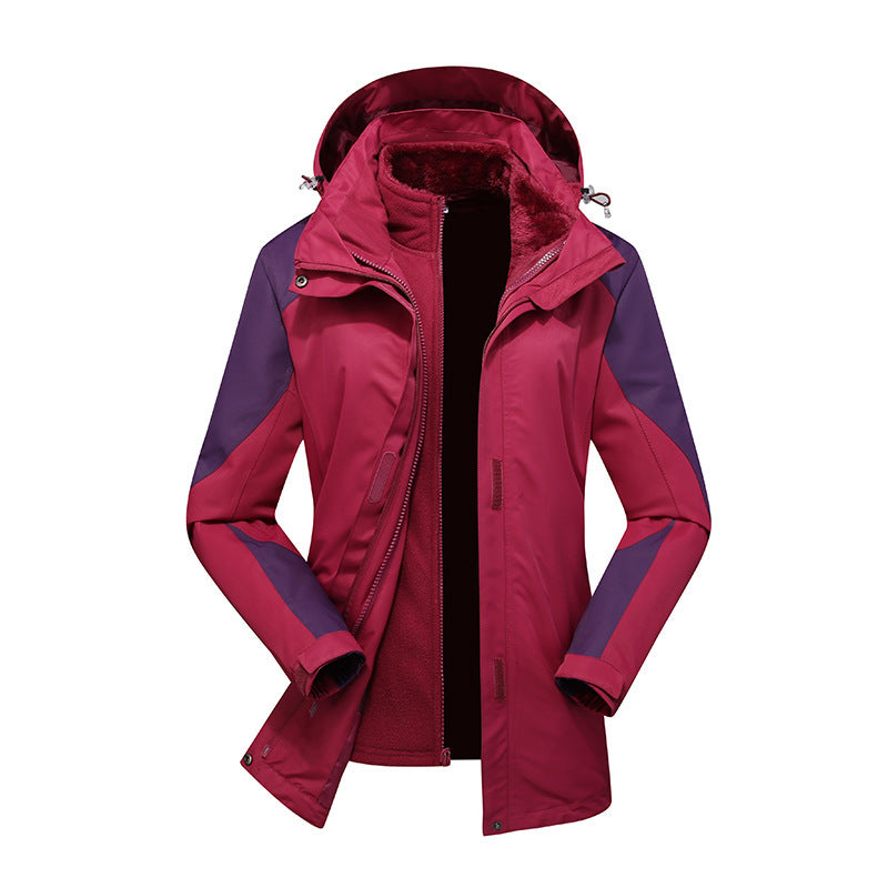 Dam Modular Softshell regn jacka med avtagbar fleece inner jacka och justerbar huva