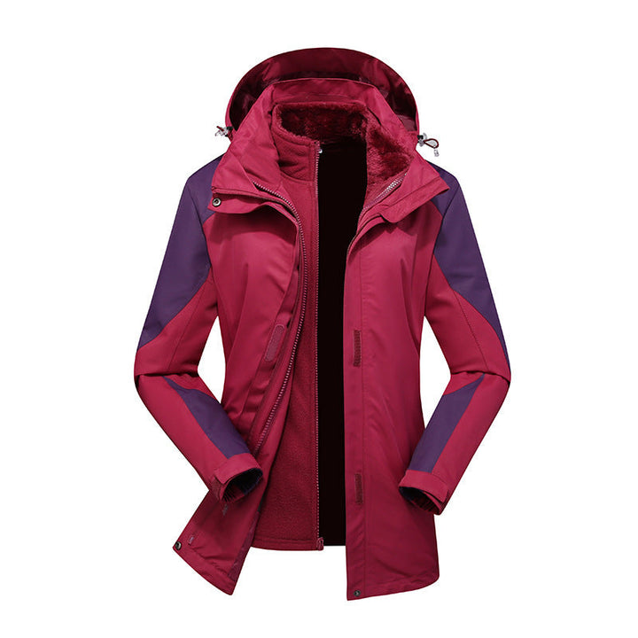 Dam Modular Softshell regn jacka med avtagbar fleece inner jacka och justerbar huva
