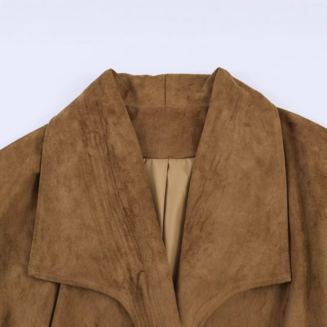 Dam Oversize Waterfall Jacka i Suede Look