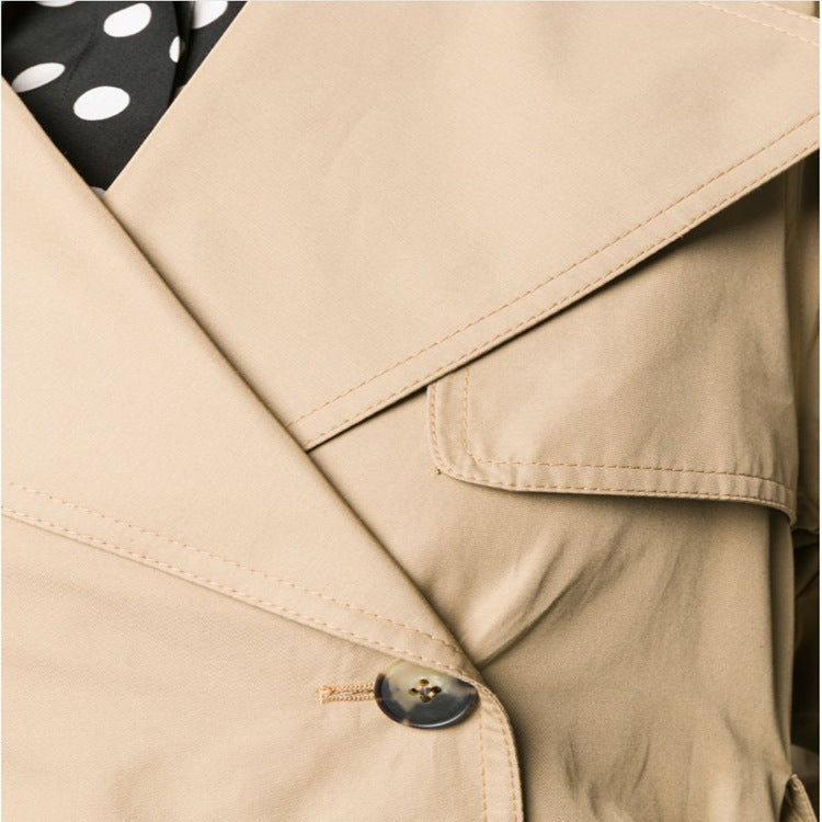 Dam Mid-length trenchcoat in A-line skärning med midjebälte och Epaulettes
