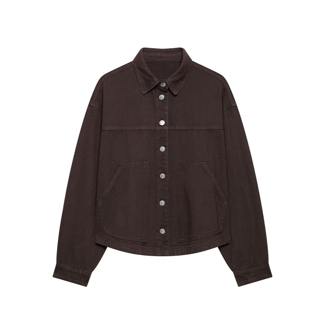 Dam Oversize Worker Jacka Tillverkad av Bomull Twill